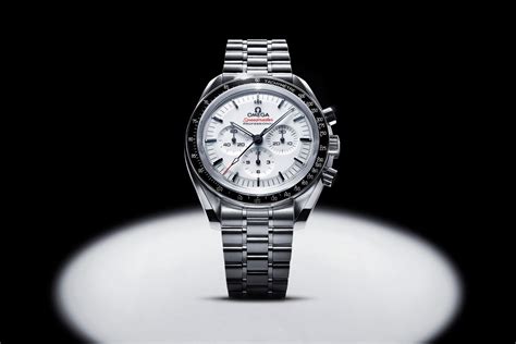 omega white dial moon watch